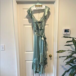 Birdy Grey Sage Ruffle Wrap Dress